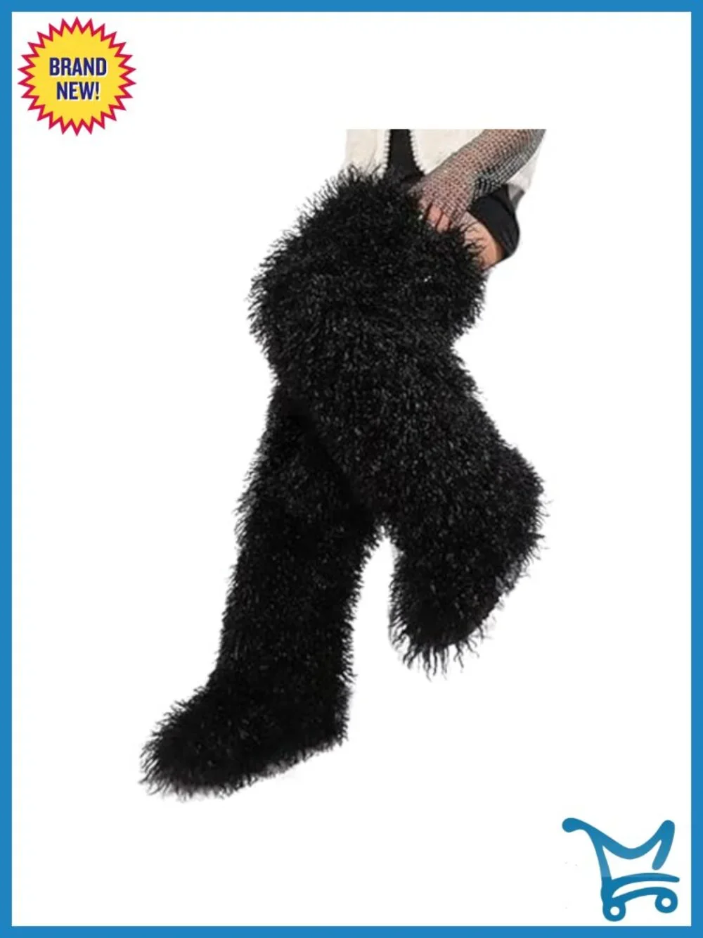 Over the Knee Faux Fur Boots Winter Thigh High Fluffy Snow Boots
